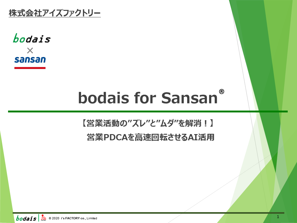 bodais for Sansan 【営業活動の”ズレ”と”ムダ”を解消！】資料